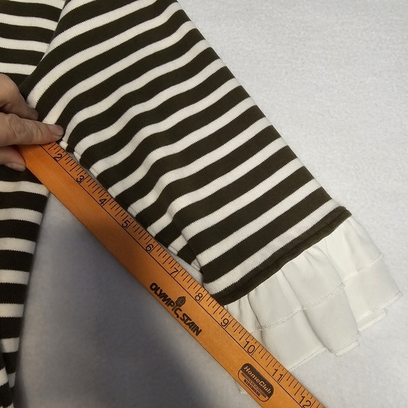 Talbots olive green and White Striped Dress size L petite - Picture 9 of 11